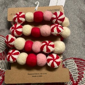 Peppermint square Christmas garland